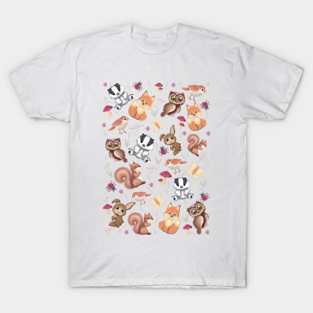 Wildlife pattern T-Shirt by Manxcraft